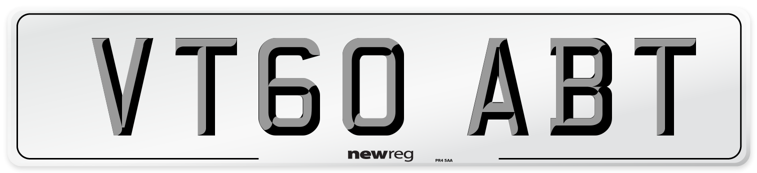 VT60 ABT Number Plate from New Reg